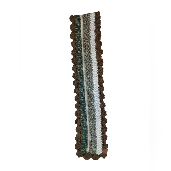 Fossil Knit Scarf Natural Colors Green, Brown, Cream - Picture 7 of 7